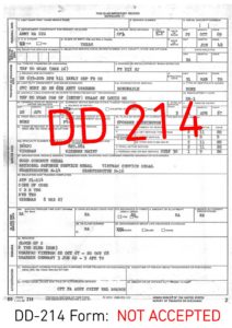 Unacceptable DD 214 Form